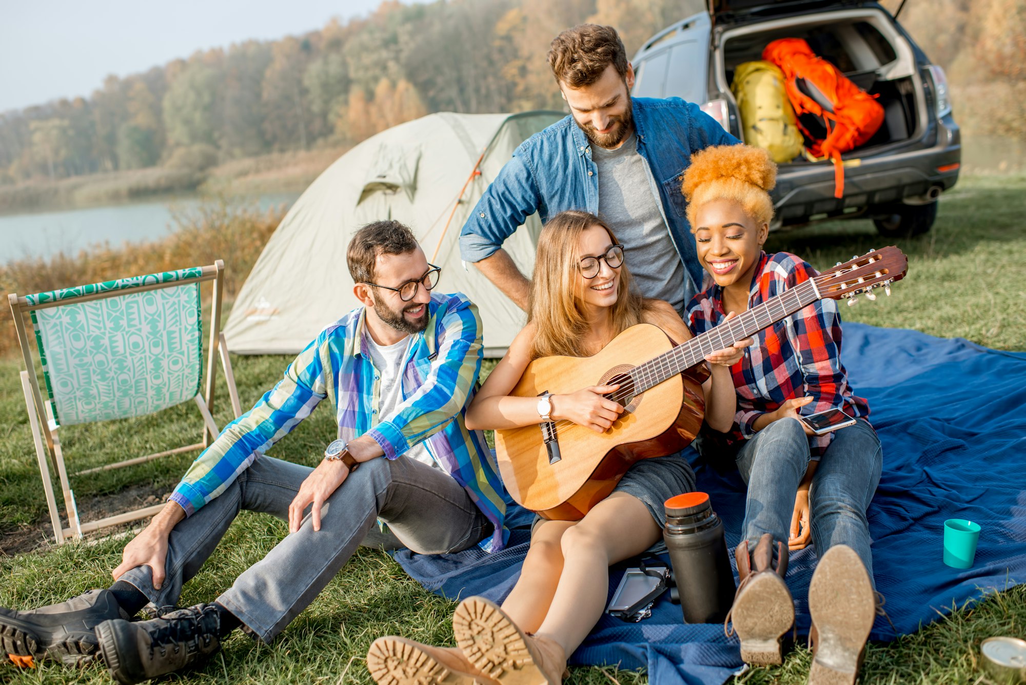 Friends during the outdoor recreation